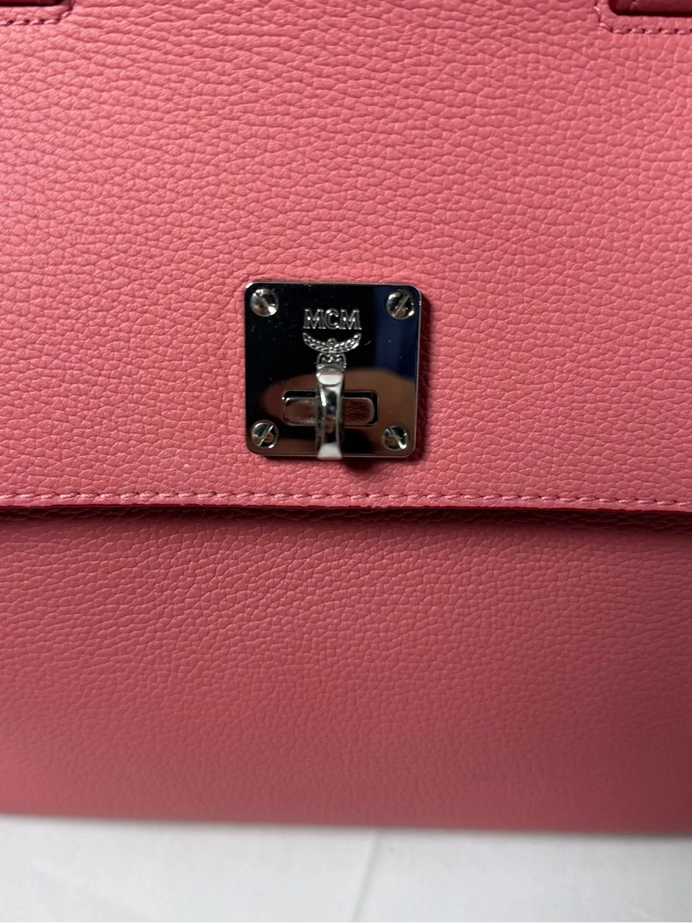 MCM Rose Pink Top-Handle Satchel with Detachable Strap